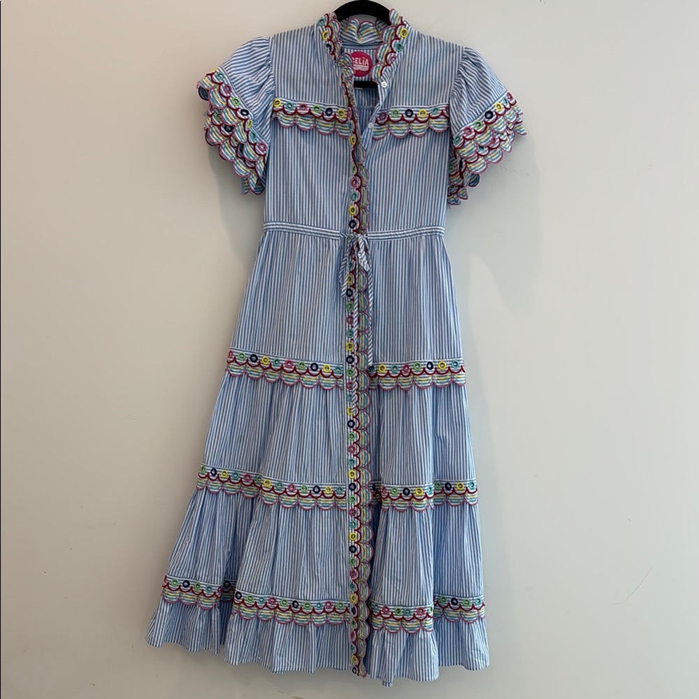 Celia B ruffle sleeve maxi